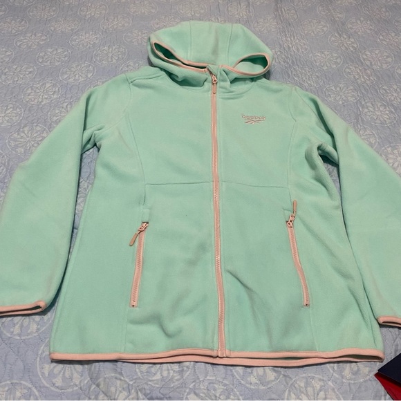 Reebok Womens Mint Fleece  Outerwear Fleece Jacket Coat Size Large - Picture 2 of 9